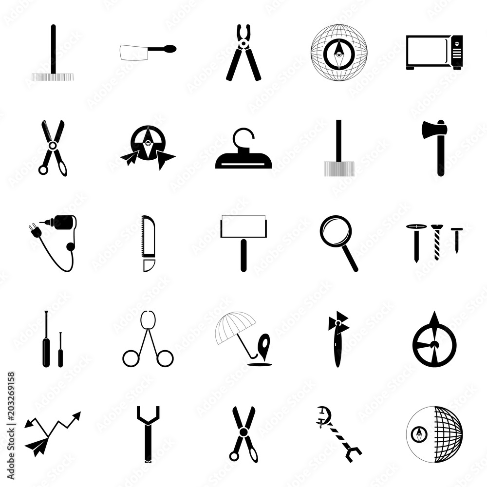 Fototapeta premium instruments and tools icons set