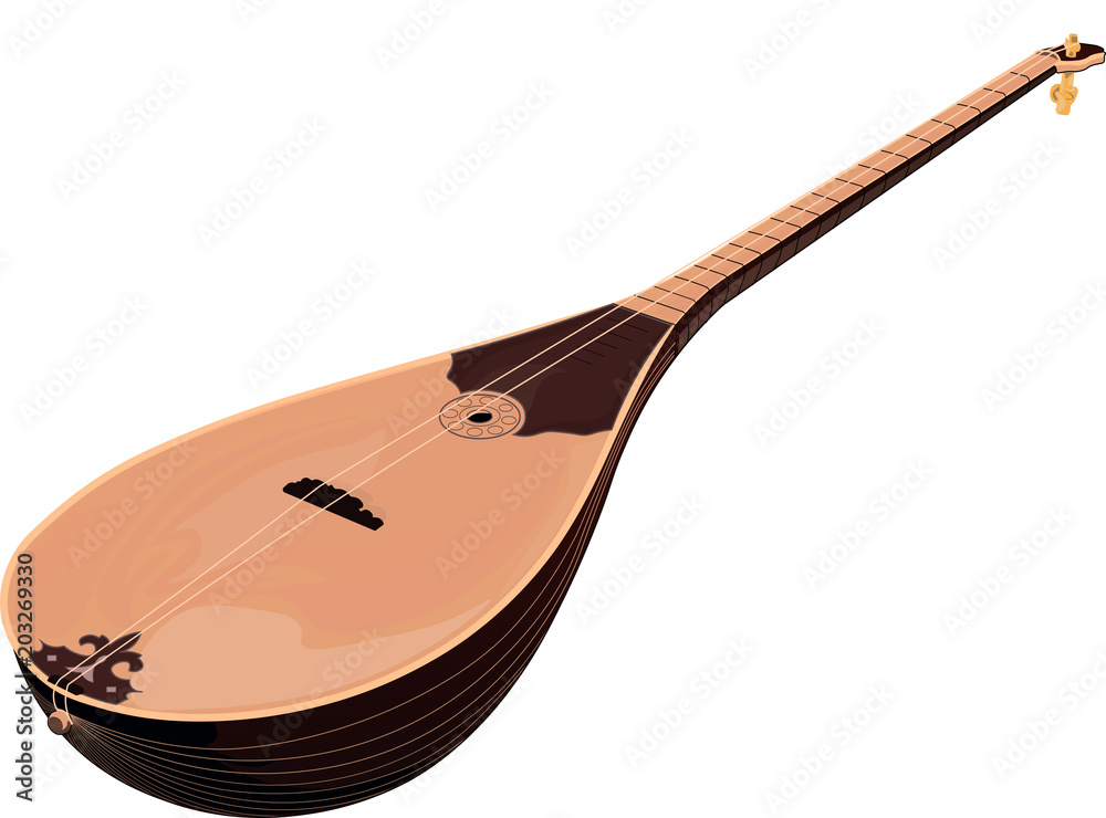 Dombra Kazakh National Musical Acoustic String Instrument. Stock Vector |  Adobe Stock