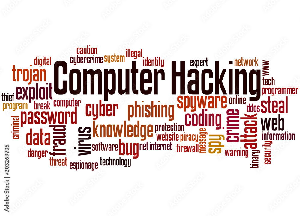 Computer hacking word cloud concept 3