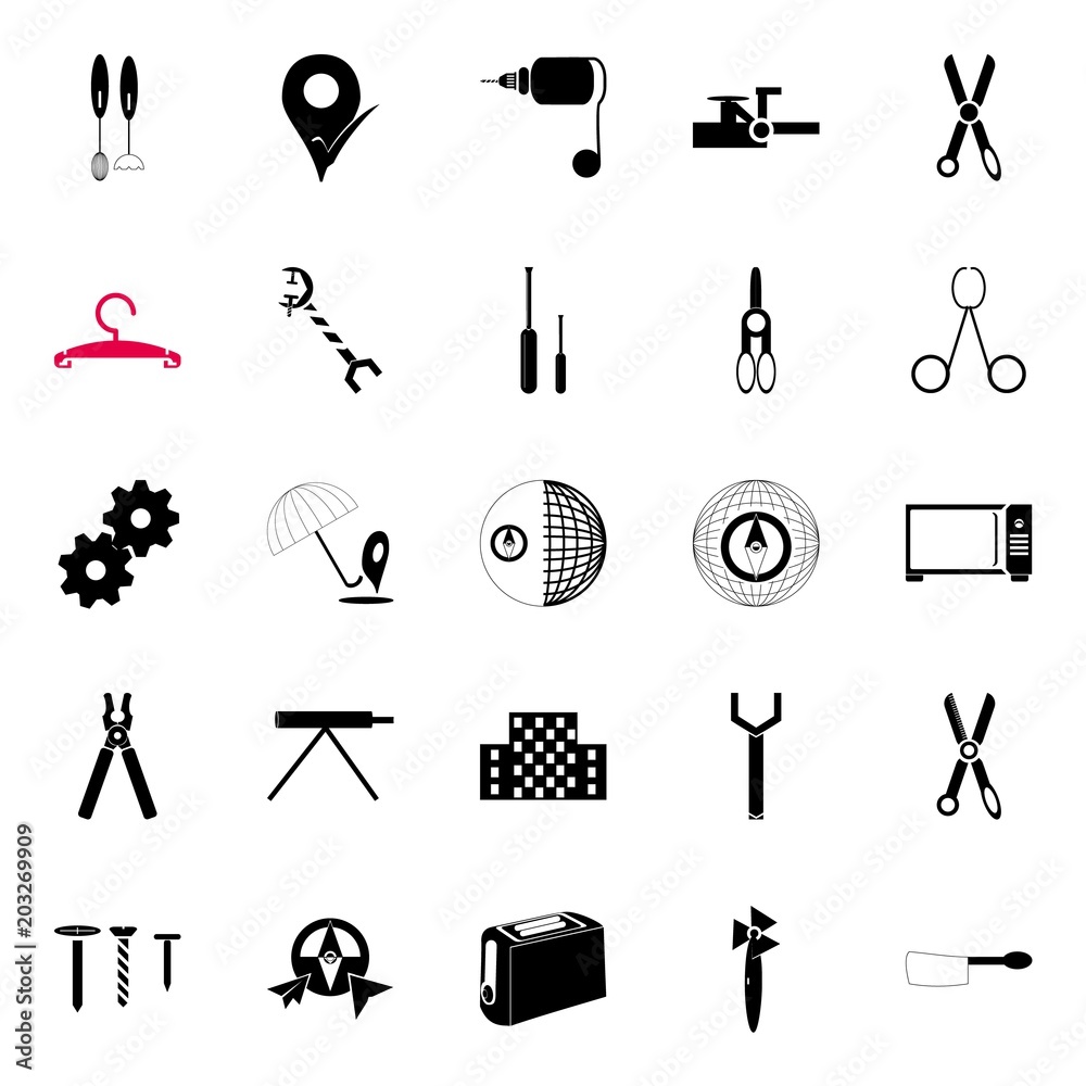 Fototapeta premium instruments and tools icons set