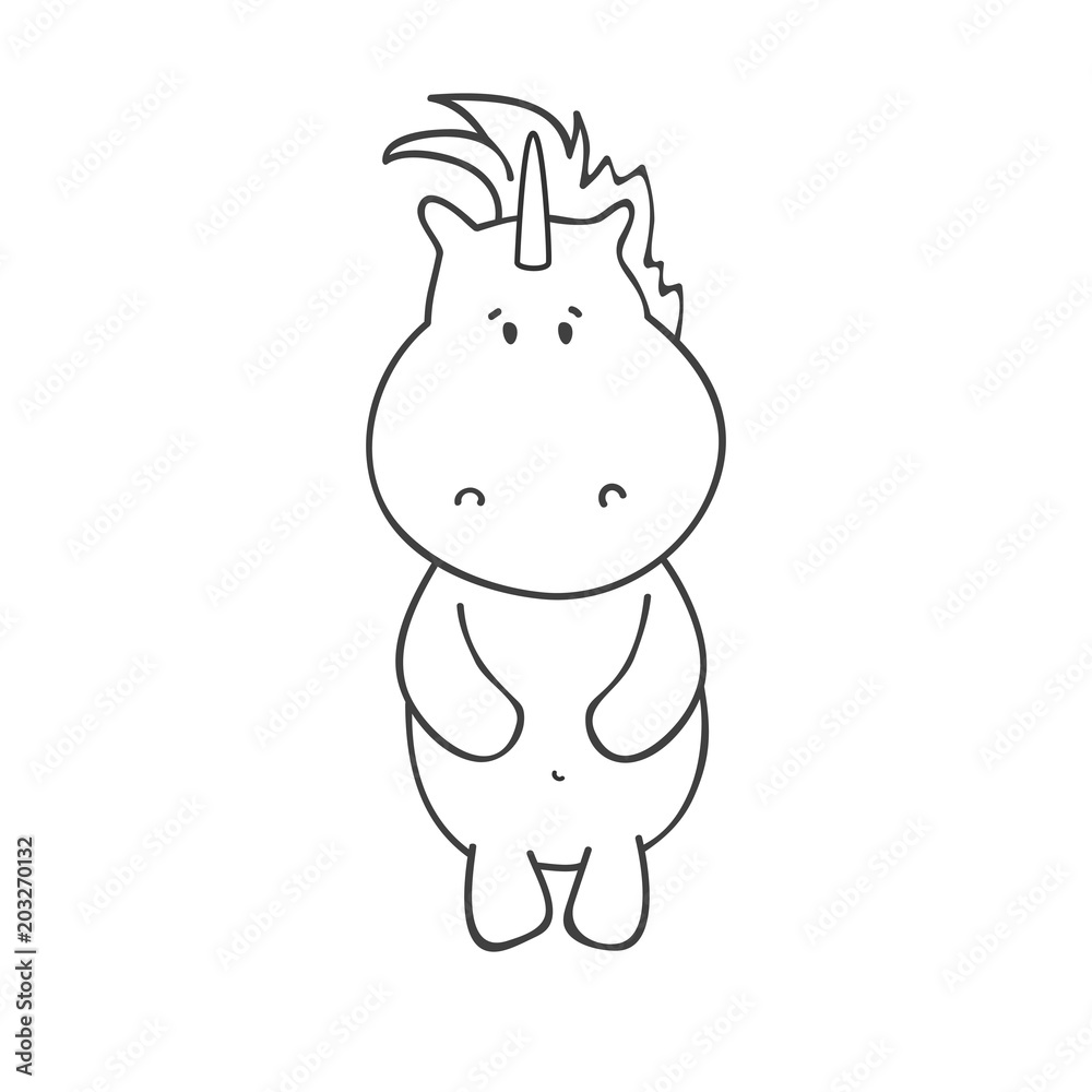 Fototapeta premium Illustration wiht cute unicorn. Vector illustration.