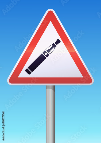 Panneau de danger de la cigarette électronique (ciel bleu)