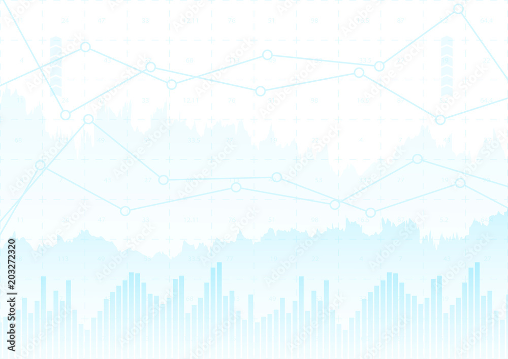 Financial graph with a linear diagram, a histogram in the stock market. Abstract vector background .