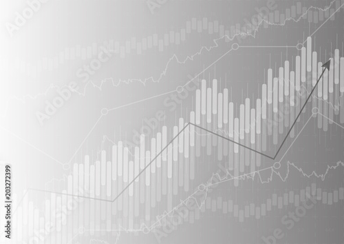 Financial graph with a linear diagram, a histogram in the stock market. Abstract vector background .