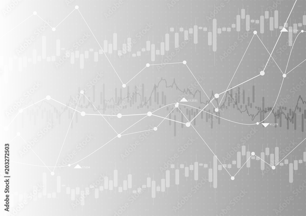 Financial graph with a linear diagram, a histogram in the stock market. Abstract vector background .