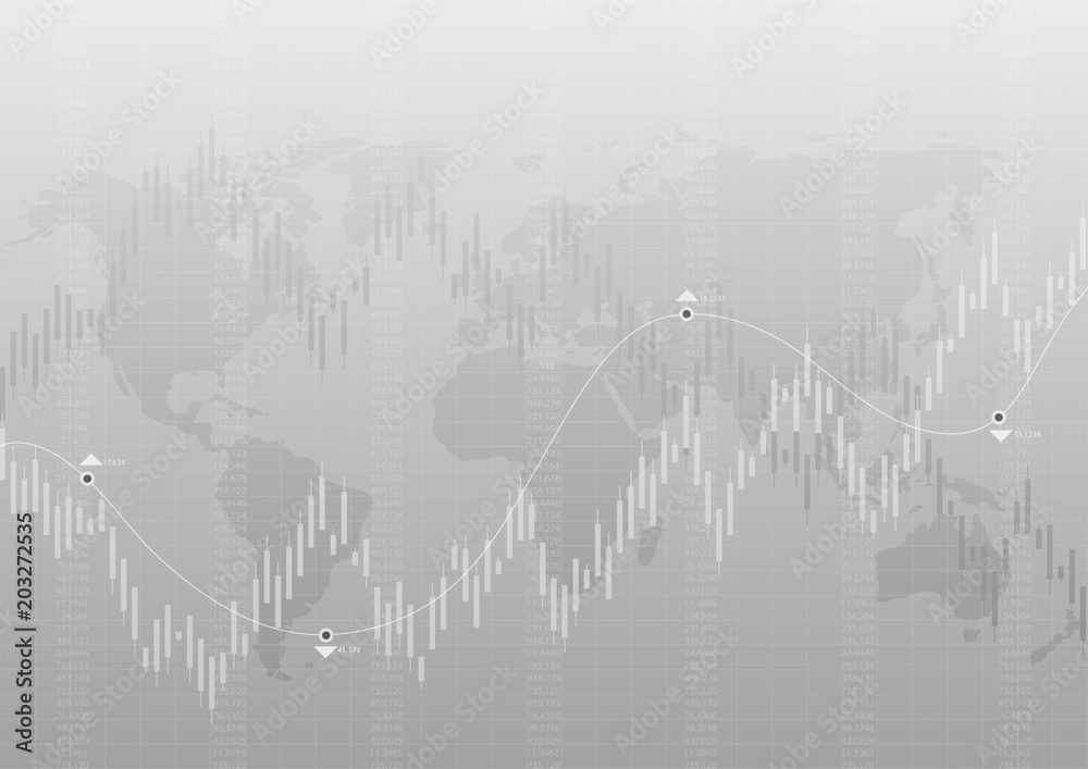 Financial graph with a linear diagram, a histogram in the stock market. Abstract vector background .