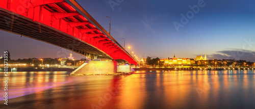 Warsaw Riverside and Royal Palace at Sunset - Poland