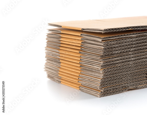 stack of cardboard boxes isolated on white