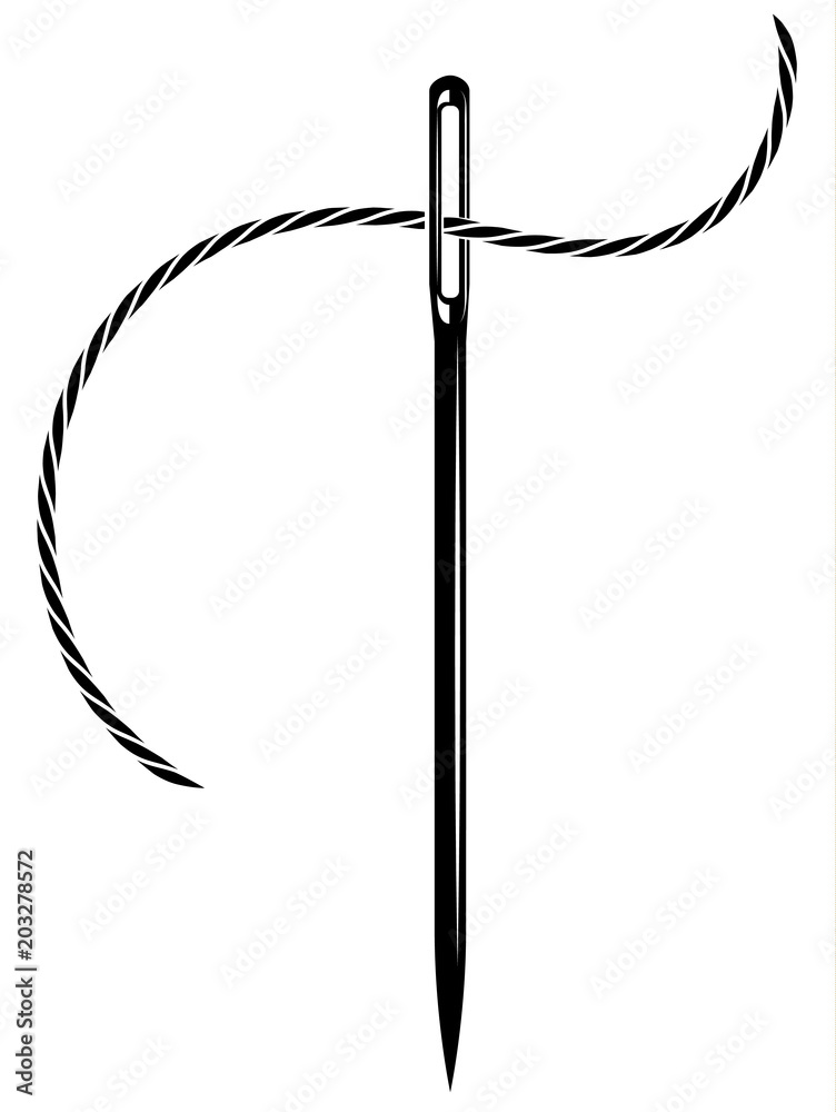 Vector needle and thread. Needle for sewing Vector needle and thread. Needle for sewing