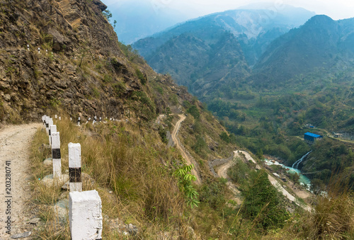 Fototapeta Naklejka Na Ścianę i Meble -  Mountain road in Nepal.