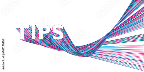 TIPS extruded text banner