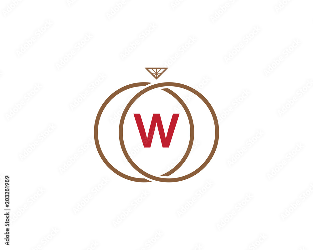 w letter ring diamond logo w letter ring diamond logo