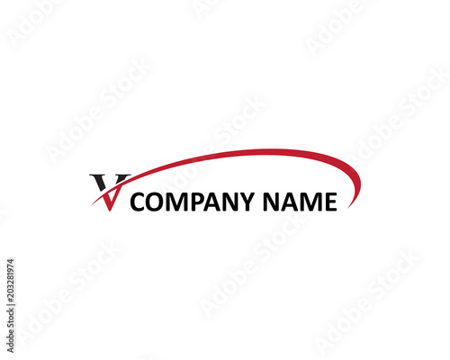 v letter swoosh logo