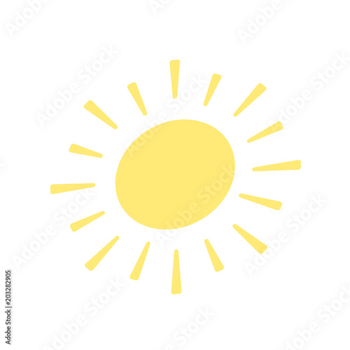 sun icon on white background. flat design. vector illustration