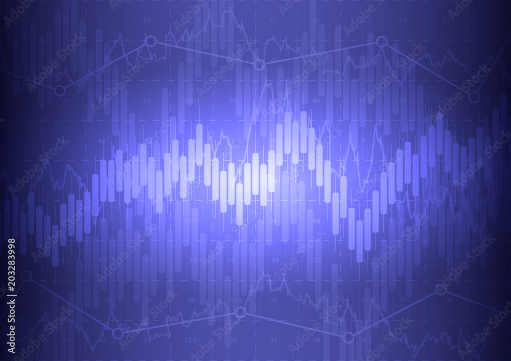 financial graph with a linear diagram, a histogram in the stock market on a gradient blue background.Vector illustration. financial graph with a linear diagram, a histogram in the stock market on a gradient blue background.Vector illustration.