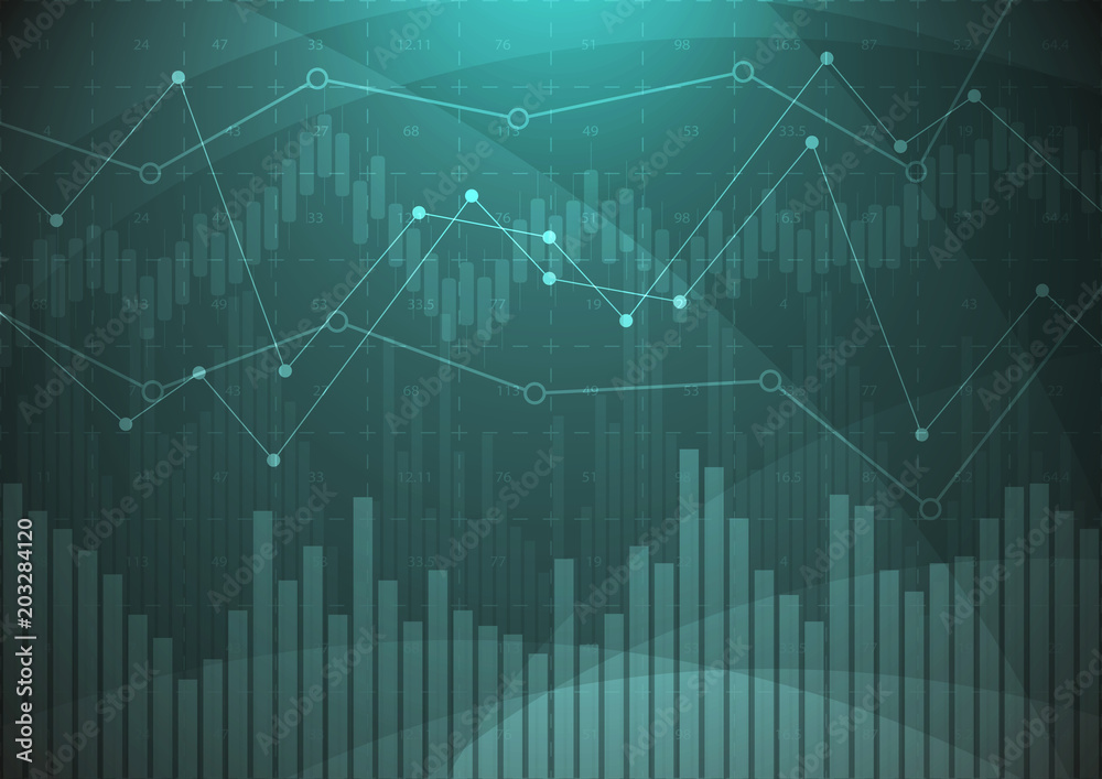 Fototapeta premium Abstract financial chart with stock graph market.Vector illustration