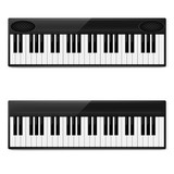 Two realistic synthesizer. vector illustration