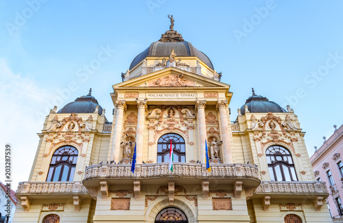 The facade of Pecs National Theatre (situated near the Main Sqaure in the old town and built in 1895)