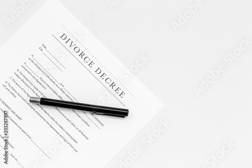 Wallpaper Mural Divorce decree. Document on white backgroud top view copy space Torontodigital.ca