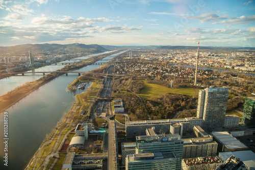 Photography Panorama von Wien bei Sonnenuntergang