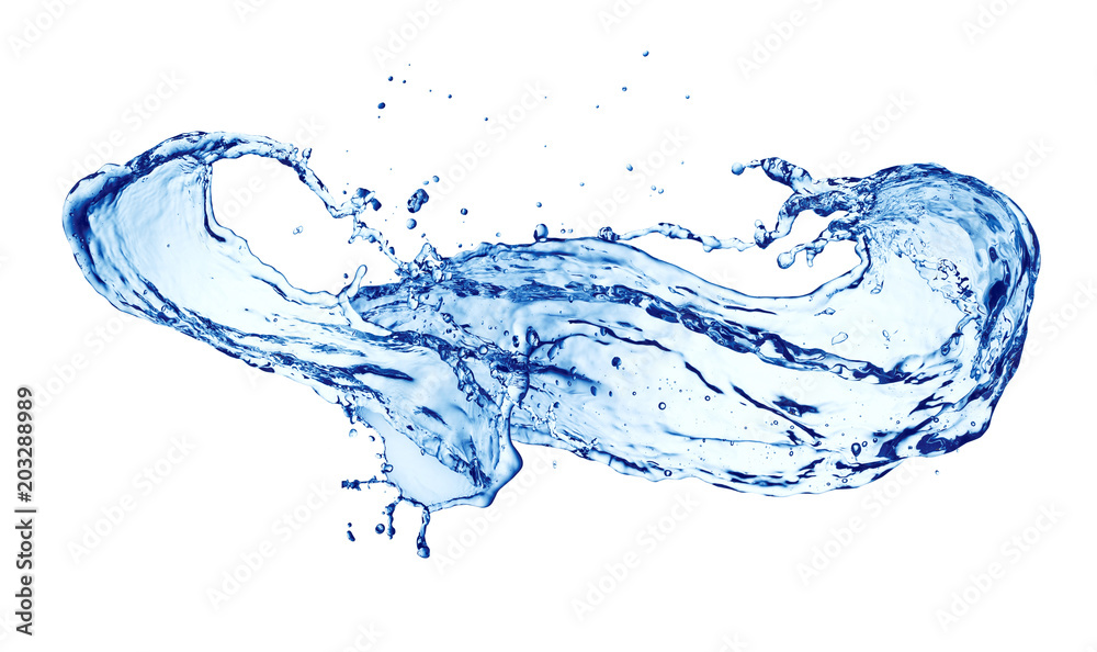 Obraz premium Water splashing isolated on white background