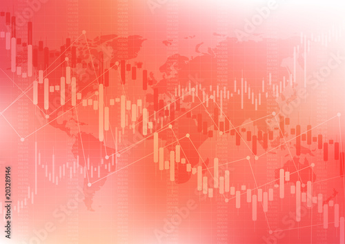 Financial graph with a linear diagram, a histogram in the stock market. Abstract vector background .