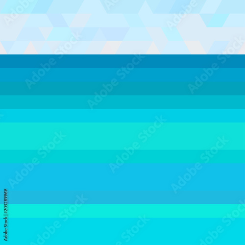 Abstract pattern. Universal sea landscape. Striped multicolored background with lines and waves. Universal geometric texture. Dinamic colored background. Lineal wallpaper. Decorative style. Line art