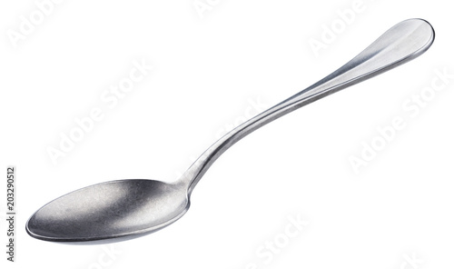 Metal spoon isolated on white background with clipping path photo