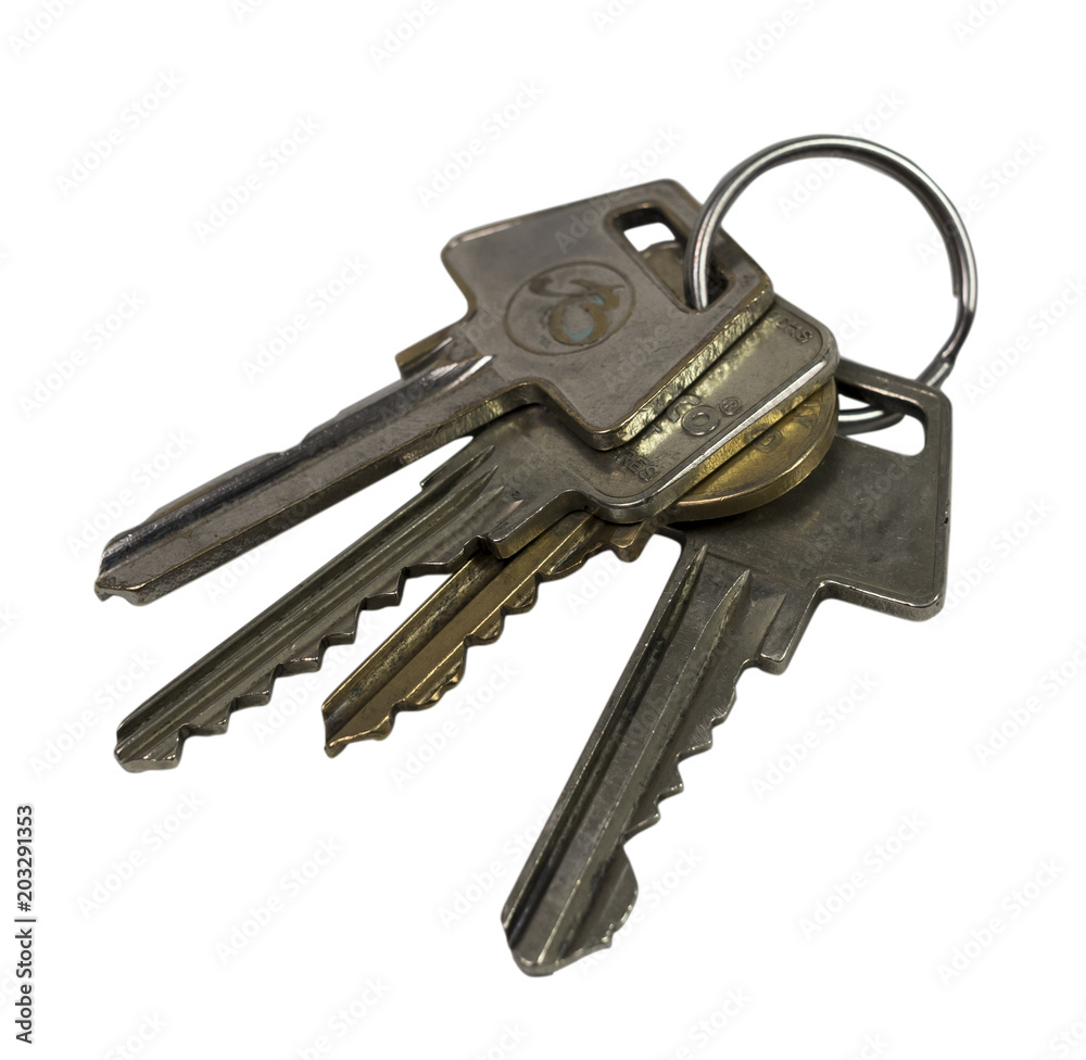 Key bundle isolated on white background Key bundle isolated on white background
