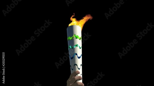 White torch burning, 3d Rendering