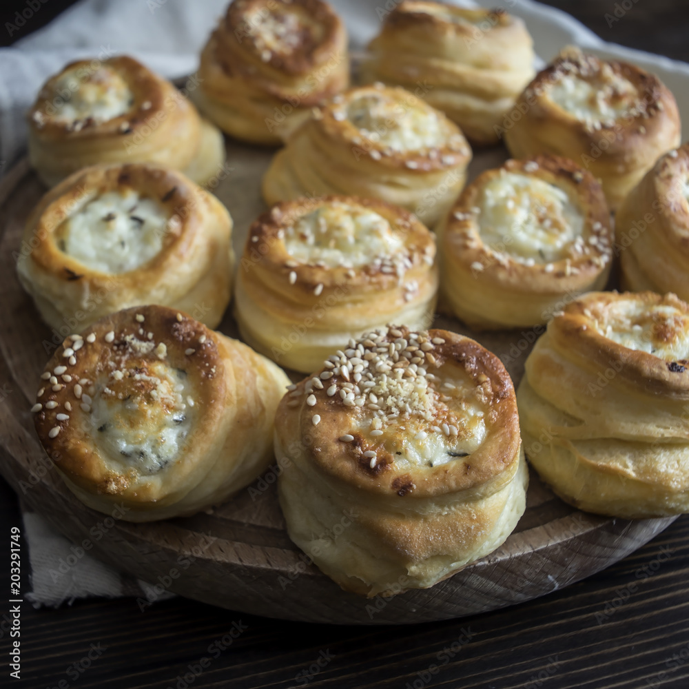 Delicious freshly baked pastry filled with cheese