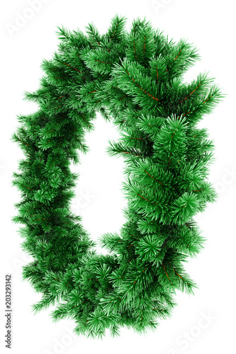 High resolution conceptual Christmas wreath symbol isolated on white