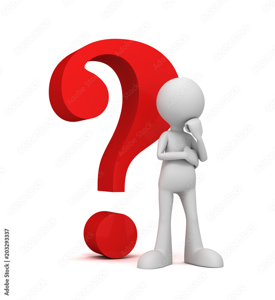 question mark and man concept 3d illustration question mark and man concept 3d illustration