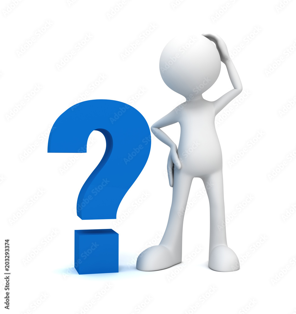 question mark and man concept 3d illustration question mark and man concept 3d illustration