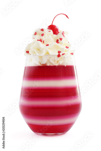 Jello dessert with whipped cream