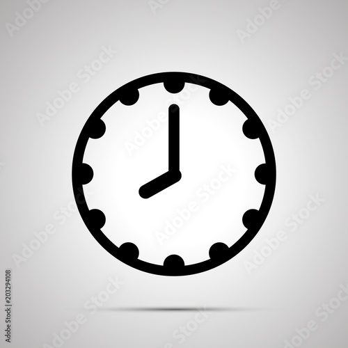Clock face showing 8-00, simple black icon on white