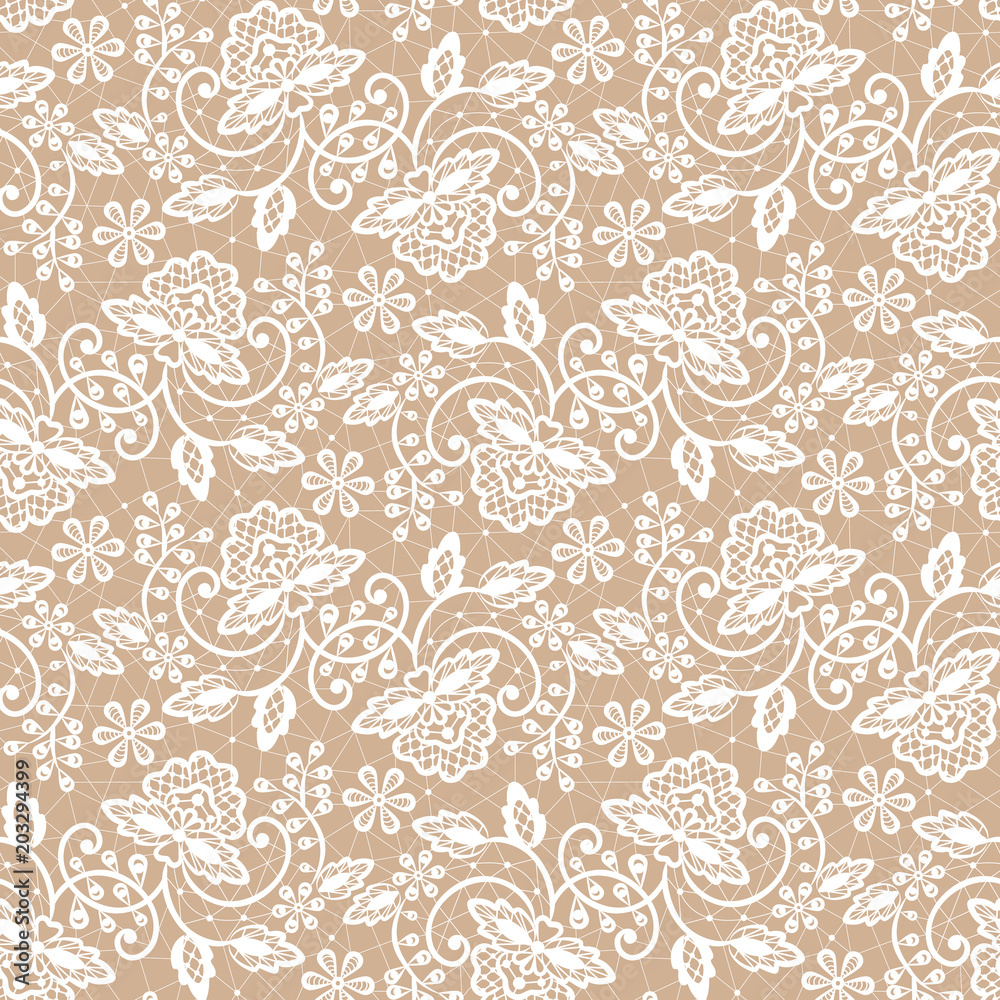 Fototapeta premium Seamless white lace