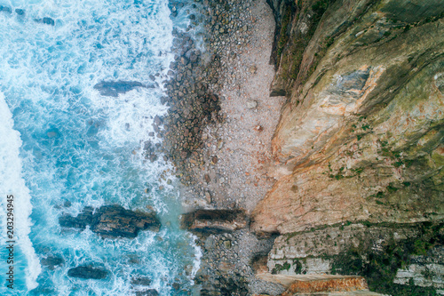 Aerial view of cliffs in Asturias, north of Spain