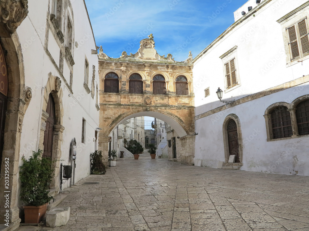 square in front of the cathedral of Ostuni, Puglia, Italy