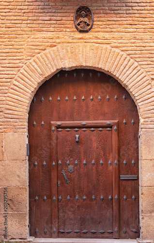 Old wooden gate in Navarra,...