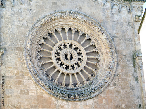 rose window of the cathedral of Ostuni  Puglia  Italy