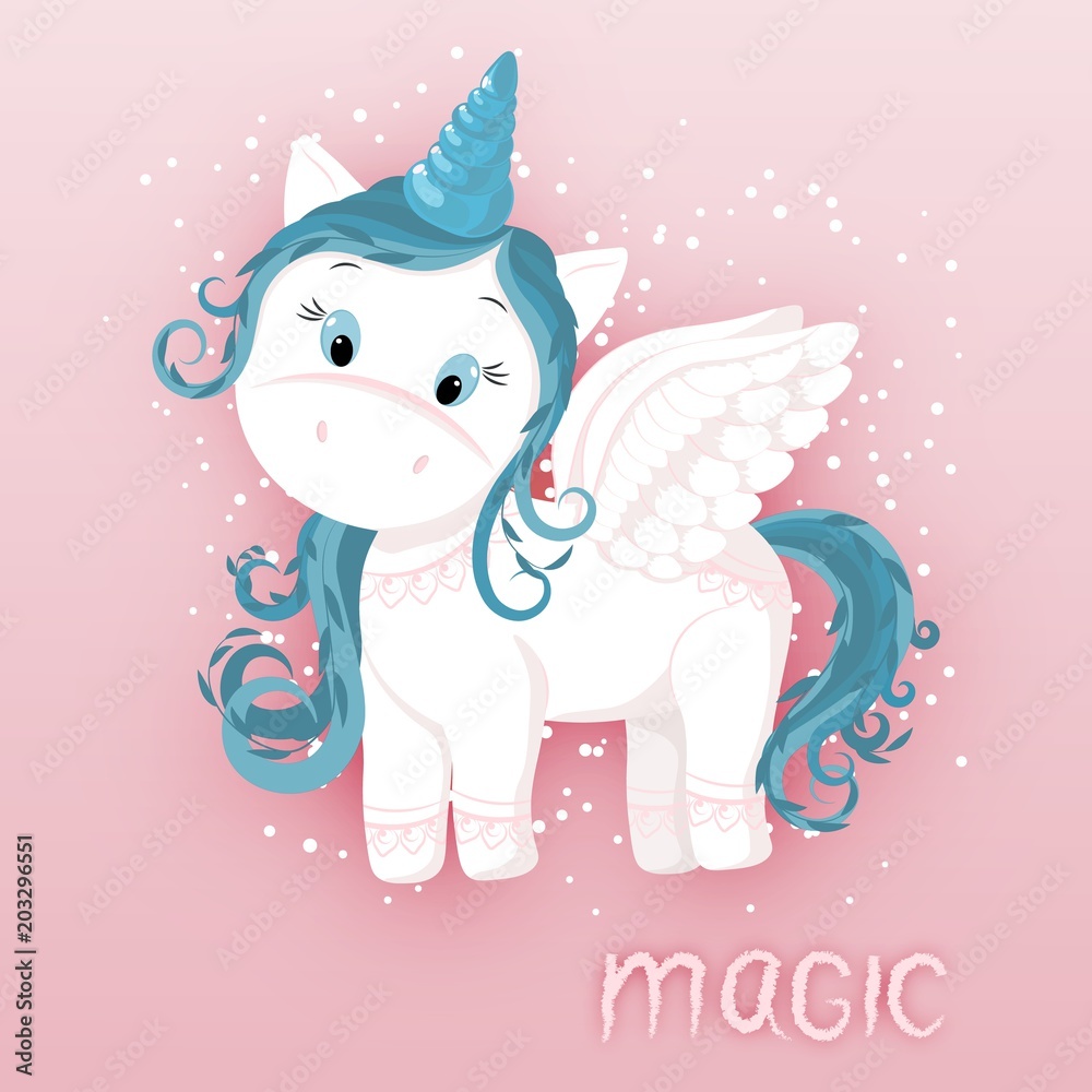 Vector illustration unicorn, horse, heart, clouds, heart. postcard Vector illustration unicorn, horse, heart, clouds, heart. postcard