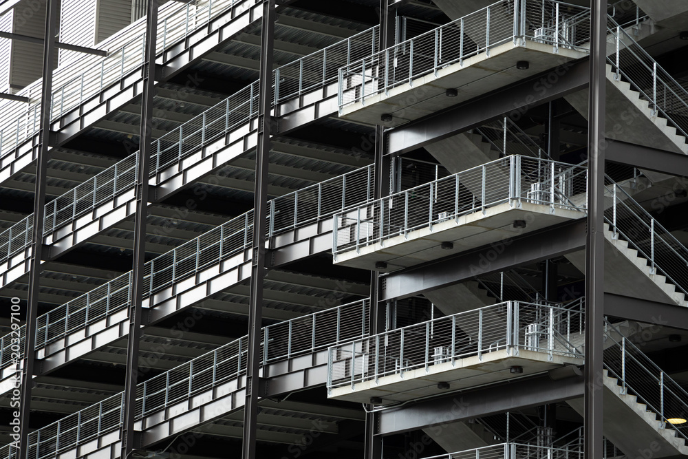 Fototapeta premium Walkway ramp and concourse at a sports stadium