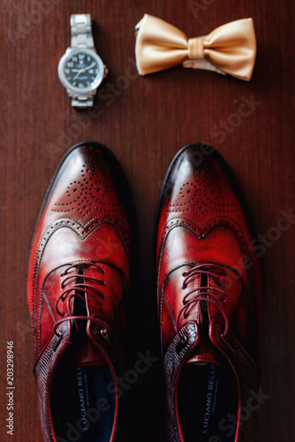 Groom Set Butterfly Shoes Watches Men's Accessories