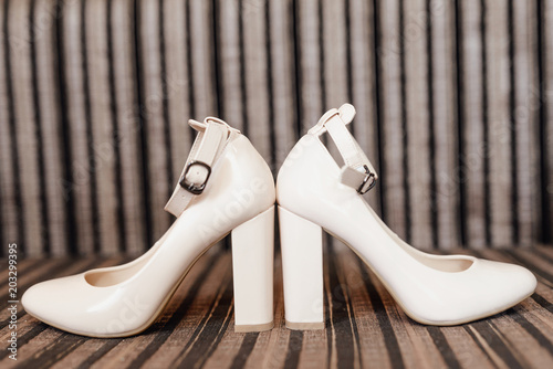 bride shoes, coffee color photo