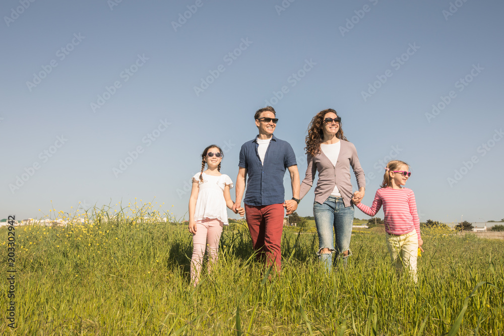 happy family in  summertime