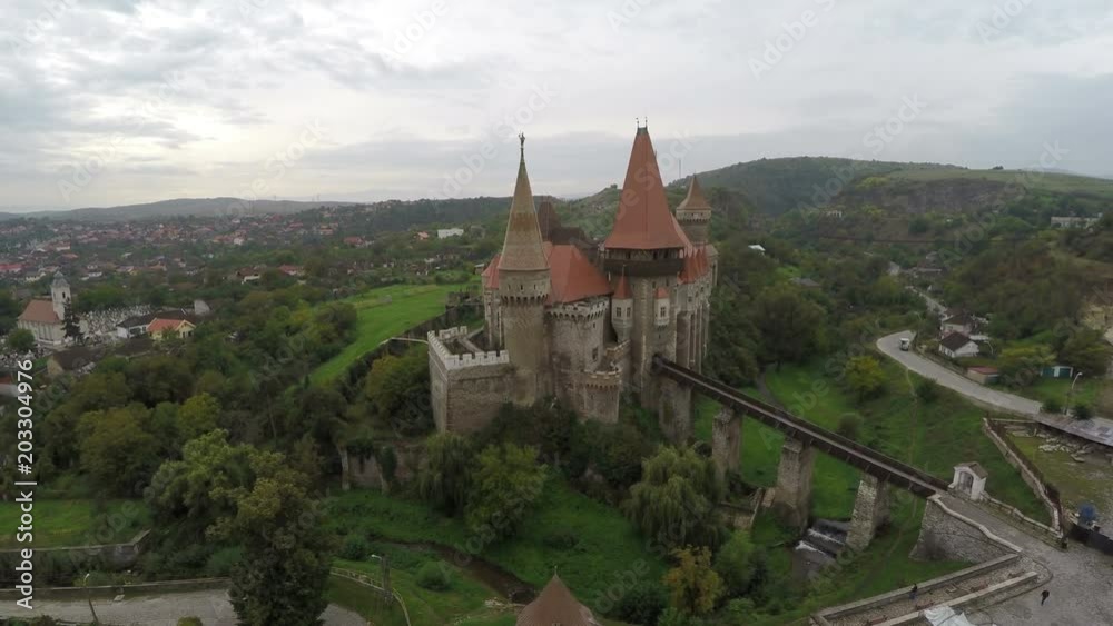 Aerial view of Corvin Castle and its surroundings Aerial view of Corvin Castle and its surroundings