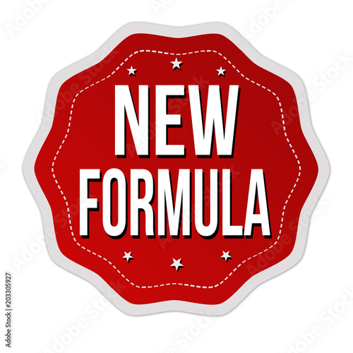 New formula label or sticker