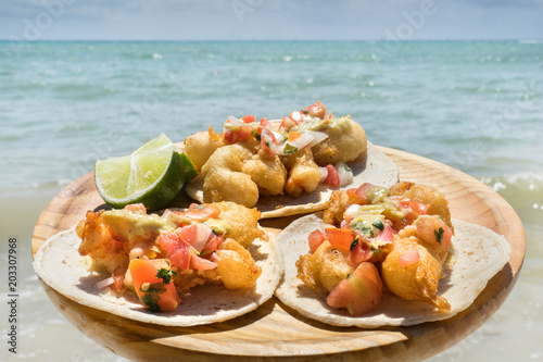 Mexican shrimp tacos photo