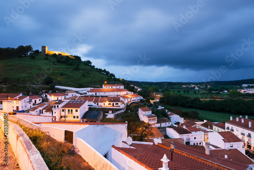 Aljezur, Portugal - April 29: Night view of Aljezur town in Algarve, Portugal photo